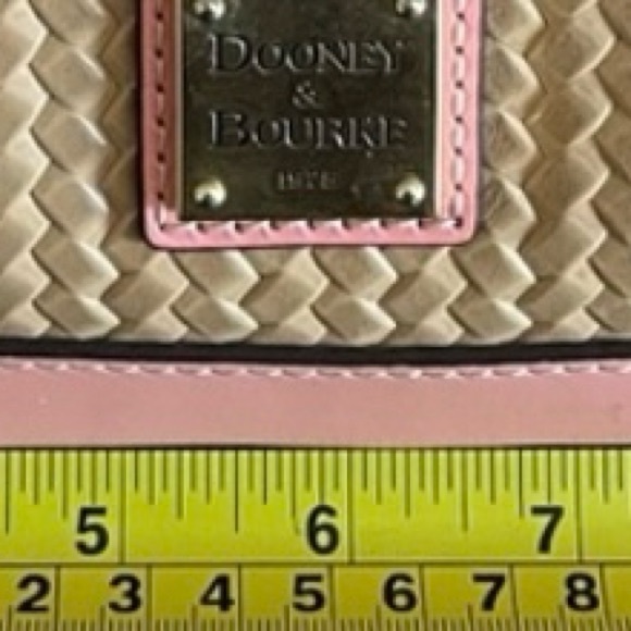 Dooney & Bourke Pink and Tan Woven Leather Tote with matching wallet included - Picture 12 of 13